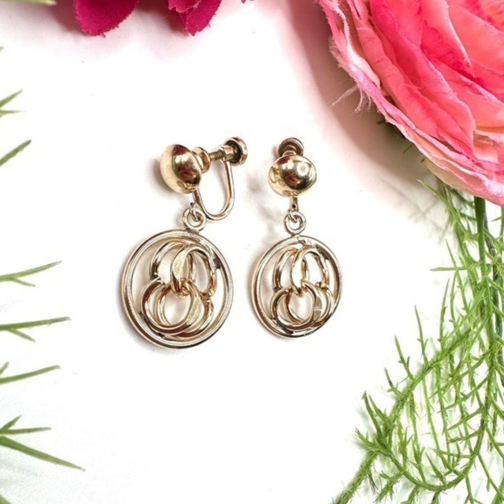 VINTAGE⚜️12K Gold Filled Chain Detail Clip Earrings